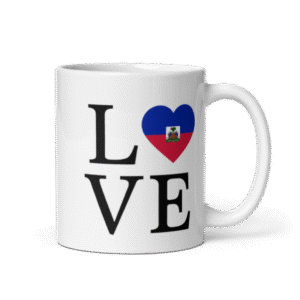 Mug "LOVE Haïti" – Cœur Drapeau Haïtien